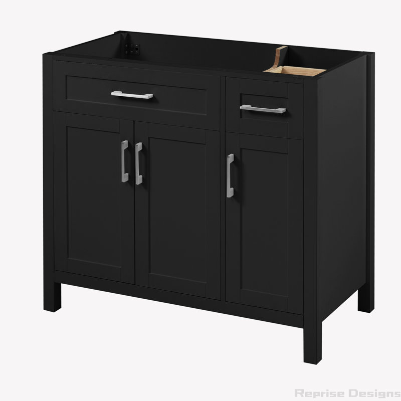 Base de meuble-lavabo simple 35,04 po seulement, Noir