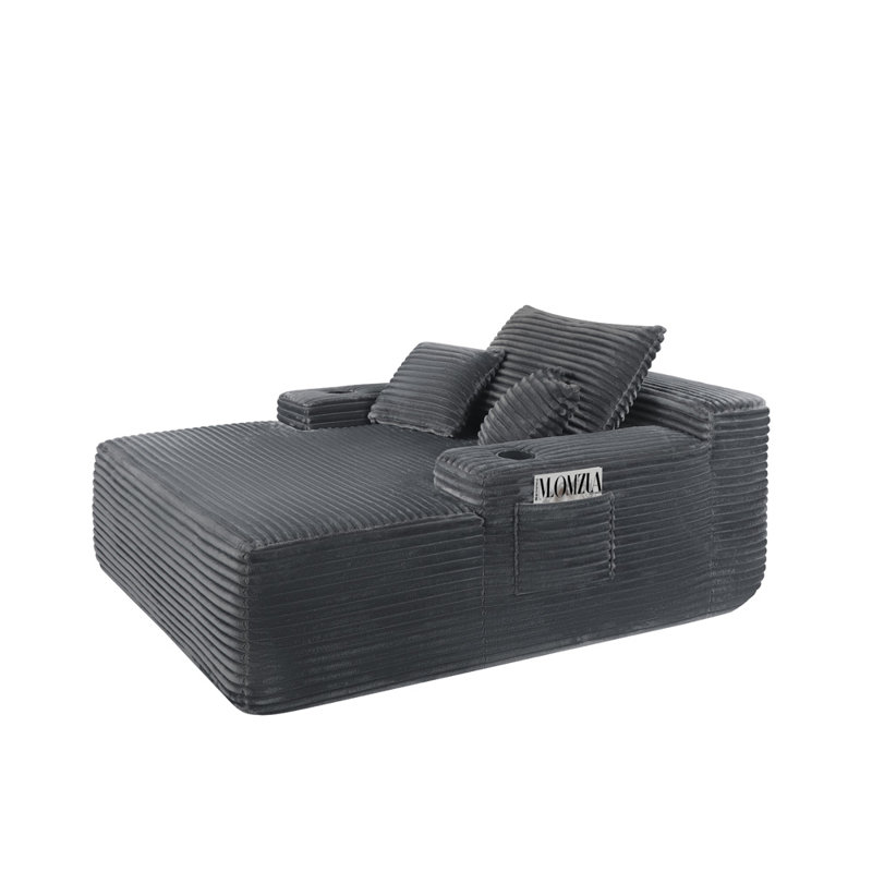Chaise longue rembourrée, Dark Grey