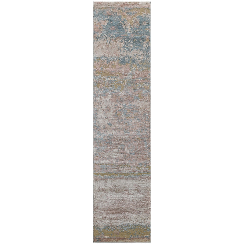 High-Quality Hand-Knotted Silver And Natural Area Rug
