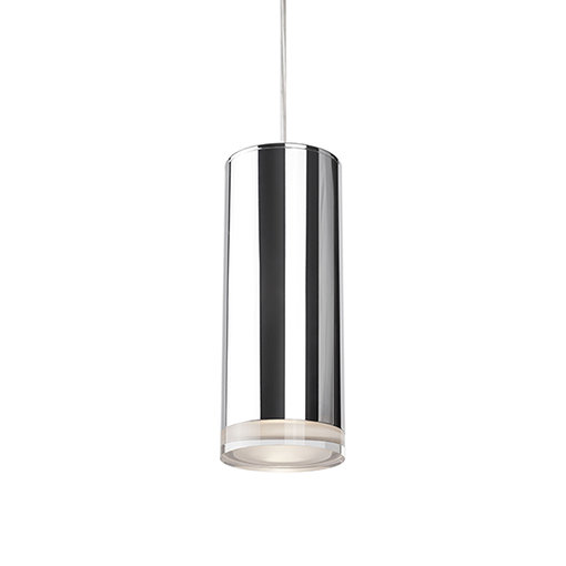 Cameo 1 - Light LED Pendant, Chrome, Chrome, 10" H x 4" W x 4" D