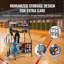 Paulica 91 cm Metal Sports Equipment Storage Rack with Wheels