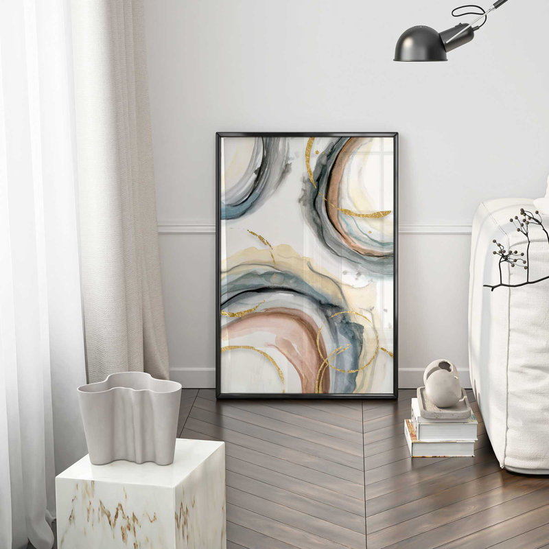 Golden Echoes v2, impression, H 16 po x l 12 po x P 1,25 po, Cadre photo en zinc patiné