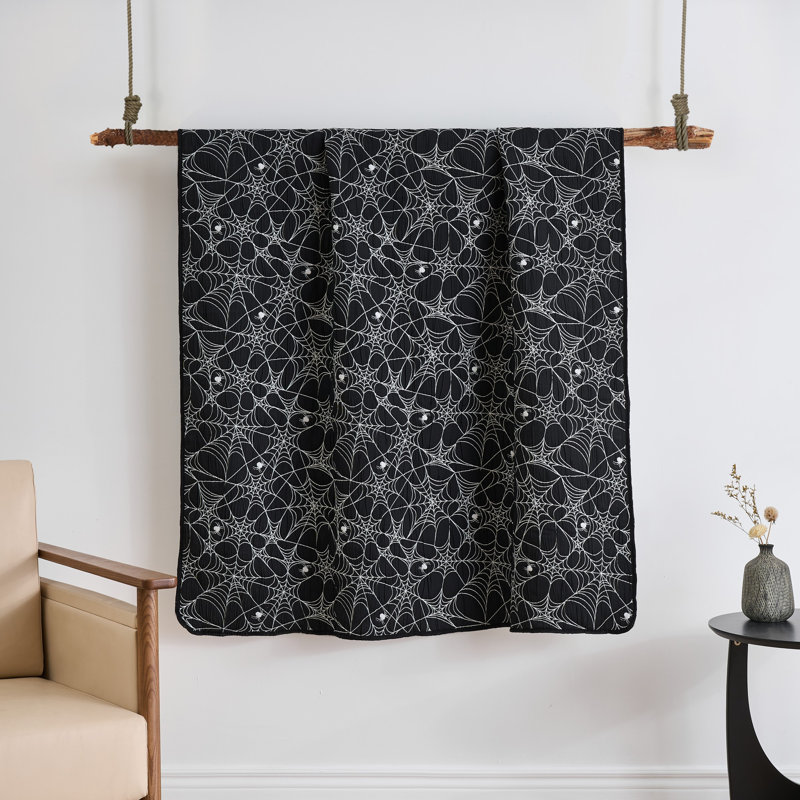 Couverture réversible jacquard Spinderella Halloween de Greenland Home Fashions, 127 x 152 cm, Spinderella