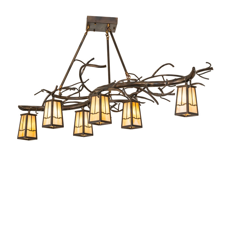 6 - Light Dimmable Geometric Chandelier