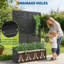 Lit de jardin surélevé en métal 47 * 71 "avec écran d'intimité en treillis - Grand pot de fleurs noir profond de 15,8" pour plantes grimpantes et légumes - Acier galvanisé, trous de drainage