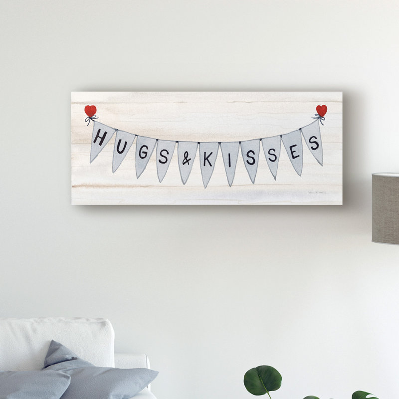 « rustique valentine banner iv », art textuel sur toile tendue, H 10 po x l 24 po x P 2 po