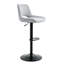 Ensemble de 2 tabourets de bar pivotants réglables en lin gris clair à dossier creux avec base en métal noir pour 250 lb