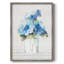 «Gingham Blue Flowers II», reproduction encadrée - bois massif-520558481