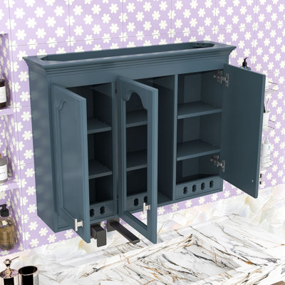 Wall-Mount Mirror Cabinet with Adjustable Shelves