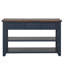48" Console Table, 3 Drawers, 2 Shelves, Pine Wood for Entryway - Navy Blue/Brown