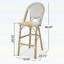 Ensemble de tabourets de bar élégants en rotin de polyuréthane d'extérieur, structure en aluminium antirouille avec finition en bambou
