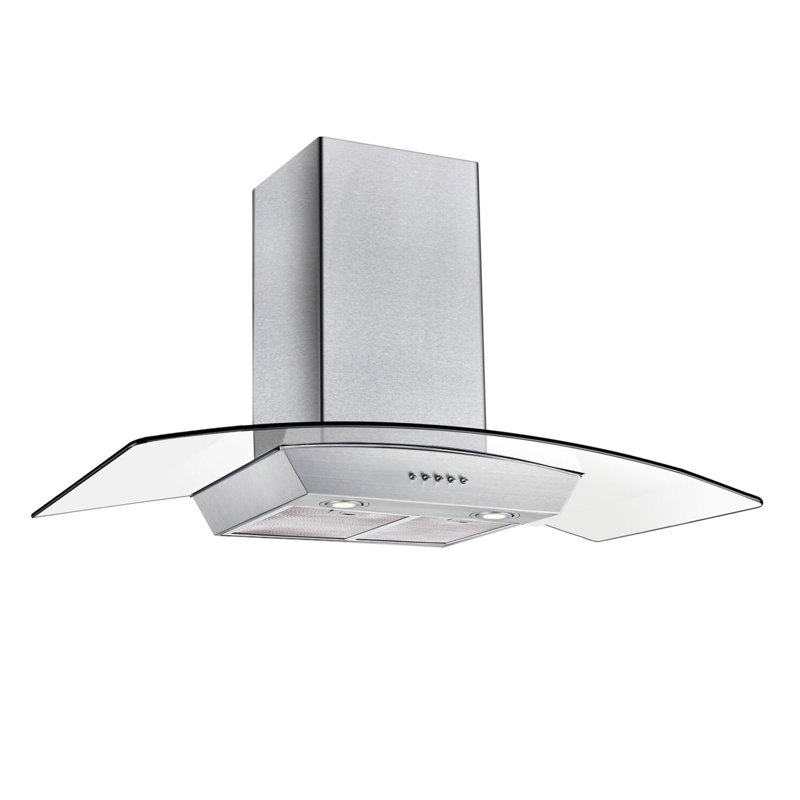 Hotte de cuisine murale 36" 400 cfm convertible en argent