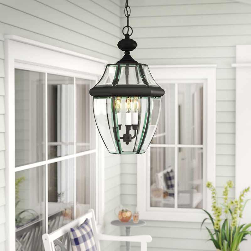Lanterne suspendue d'extérieur 3 lumières Newbury Mystic Black, Noir mystique