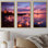 Coucher de soleil sur la plage florale II - art mural plage