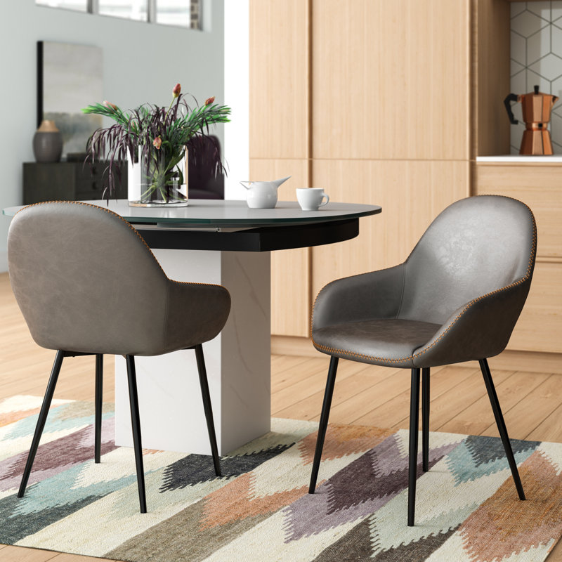 Chaise avec accoudoirs Zosia, Gris foncé