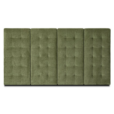 Napa Bed Headboard in Distressed Green Velvet