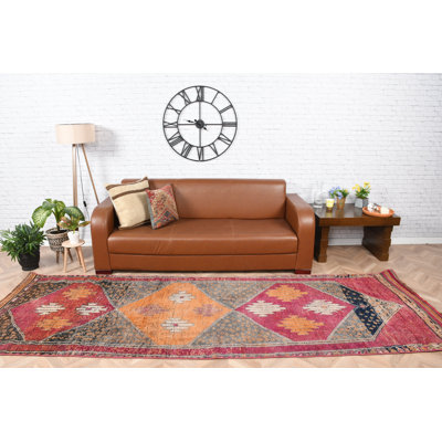 Vintage Handmade Wool Runner Rug From Turkey For An Authentic Bohemian Touch To Your Living Space