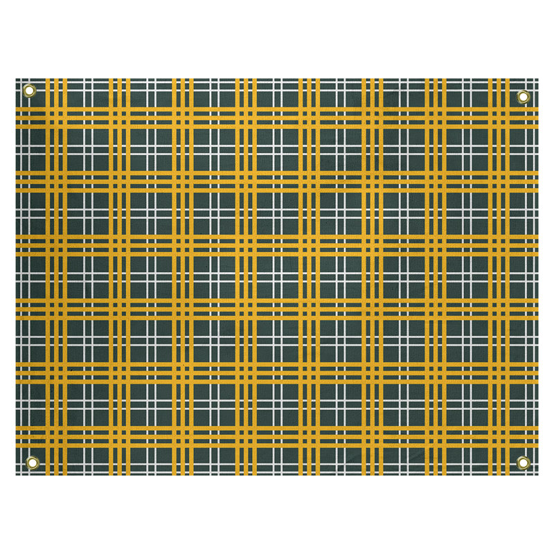 Tapisserie polyester Tennessee Luxury, H 59 po x l 80 po, Vert foncé / blanc / or