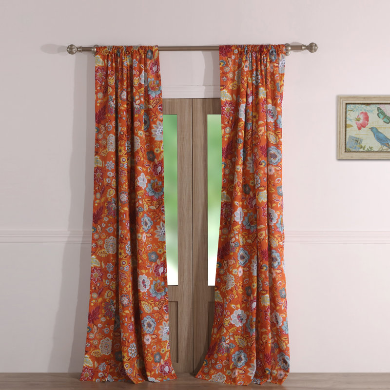 Greenland Home Fashions Astoria Spice Window Panel Pair 95-inch L, Spice, 95" L x 42" W