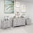 White 3-piece Set, Dressing Table And Two Bedside Tables, Including Metal Handles And Mirror Decoration