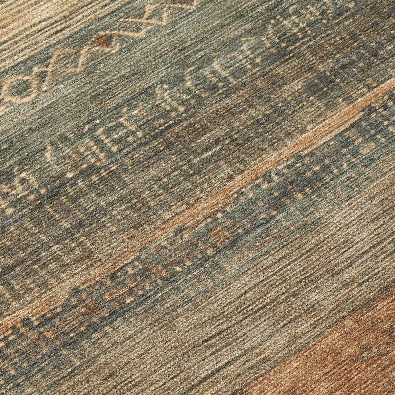 Machine Washable Indoor/Outdoor Xhevrie Fern Rug, Rectangle 5' x 7'6"