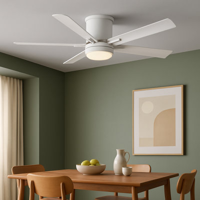 Ventilateur de plafond intelligent d'intérieur / extérieur de 52 po Vail avec DEL intégrée et télécommande Hiro
