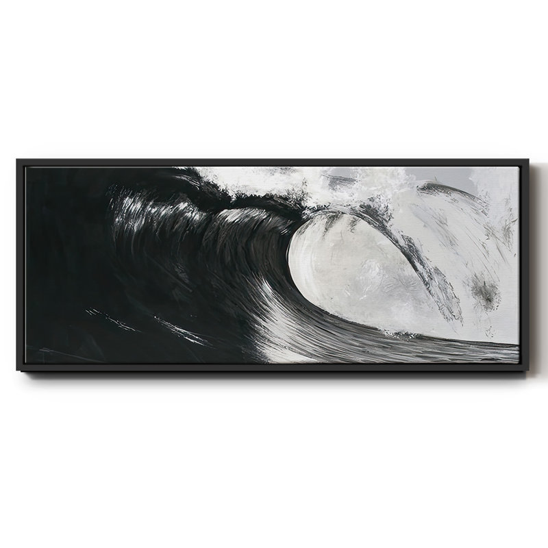 Black & White Waves III - Toile avec cadre, H 8 po x l 20 po