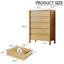 Commode 5 tiroirs Hingham 45,3 ", commode en bois pour chambre à coucher, salon, beige-590555555