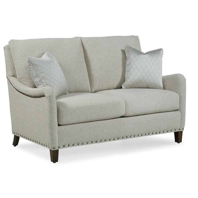 Smythe 57" Rolled Arm Loveseat with Reversible Cushions, Espresso, 3711 Oyster