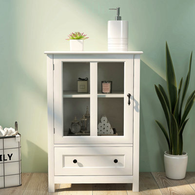 Armoire de rangement polyvalente avec portes vitrées simples et poignée cloche unique pour la présentation et la protection