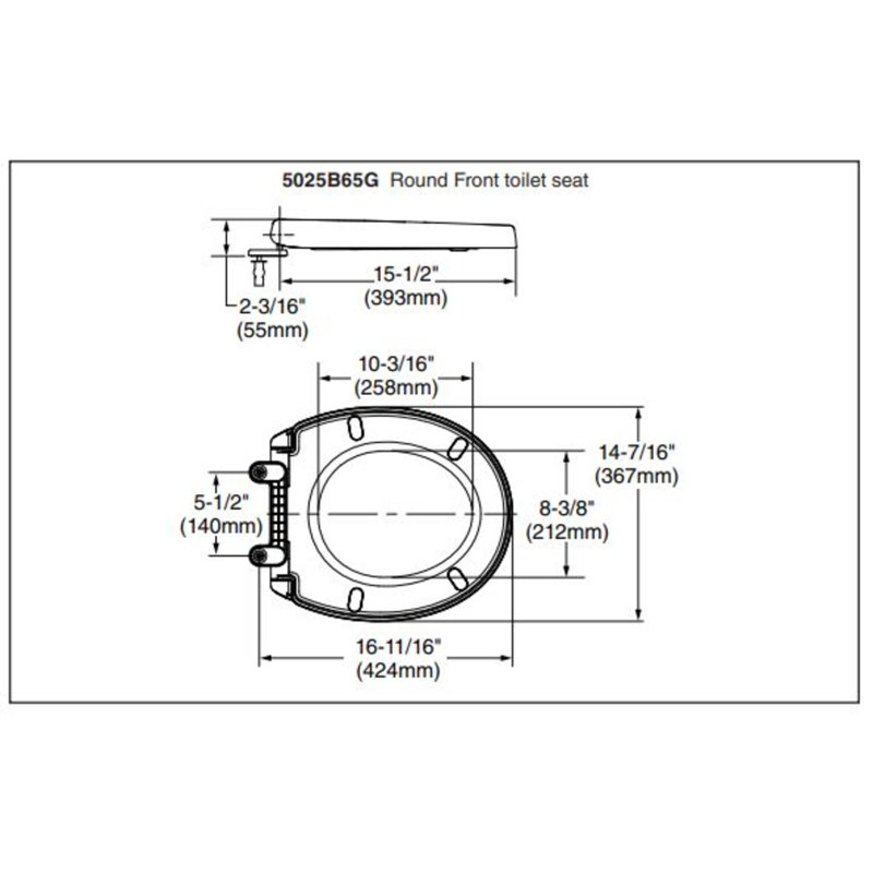 Telescoping Round Toilet Seat and Lid, Linen