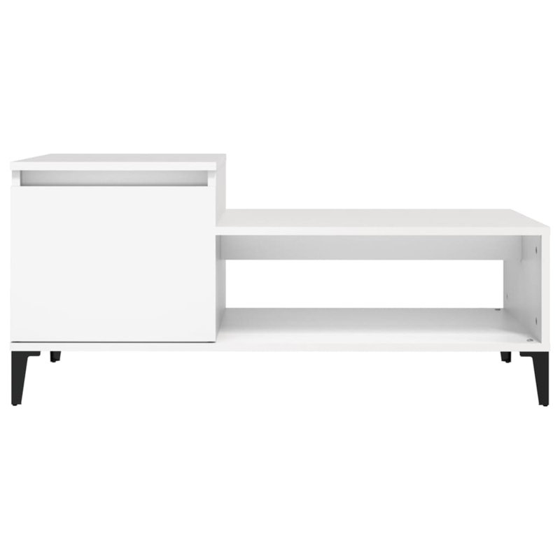 Four Leg Coffee Table with Storage, White