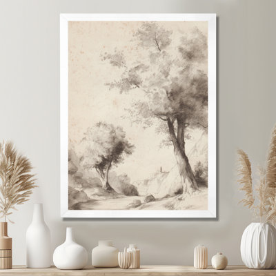 «Vintage Forest In English Countryside», reproduction d'art sur toile encadrée, art naturel beige