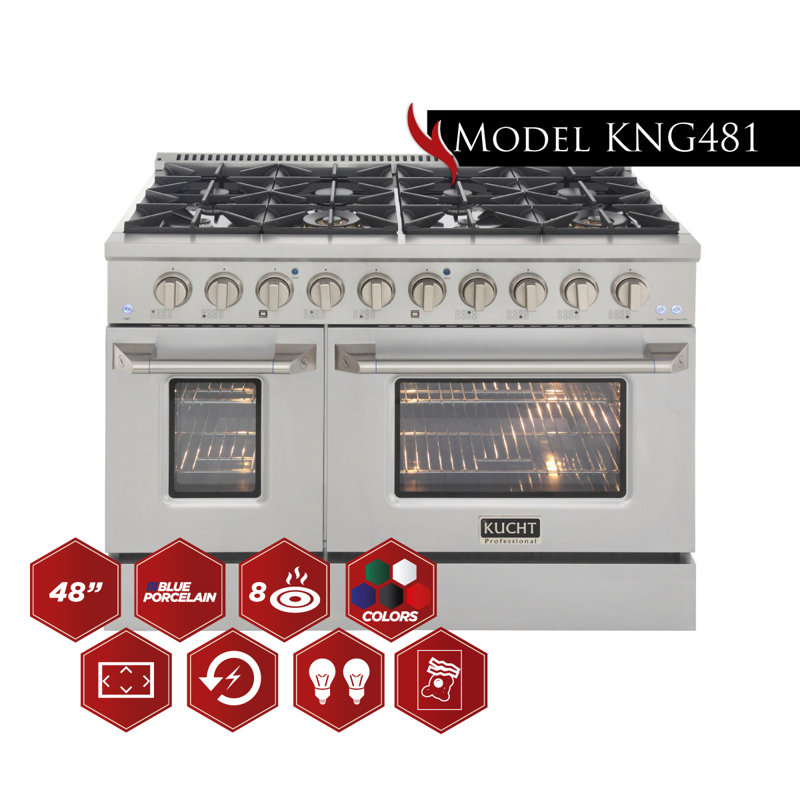 48" 6.7 Cu. ft Freestanding Gas, Liquid Propane, Stainless Steel