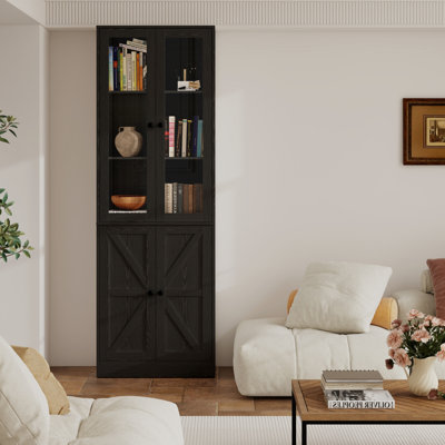 70.9'' H X 23.6'' W Standard Bookcase with Glass Door