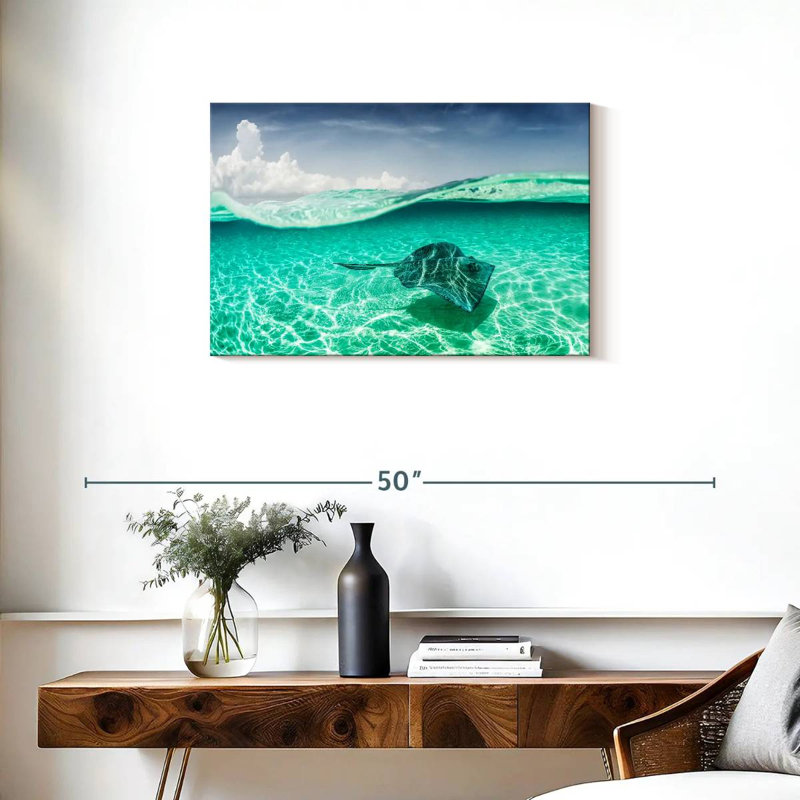 Brama Manta Ray sous l'eau, H 20 po x l 30 po