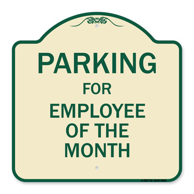 Enseigne Signmission Designer Series - Enseigne de stationnement pour employé du mois | Enseigne architecturale noire et dorée en aluminium épais 18 po x 18 po | Protégez votre entreprise et votre commune | Fabriqué aux États-Unis
