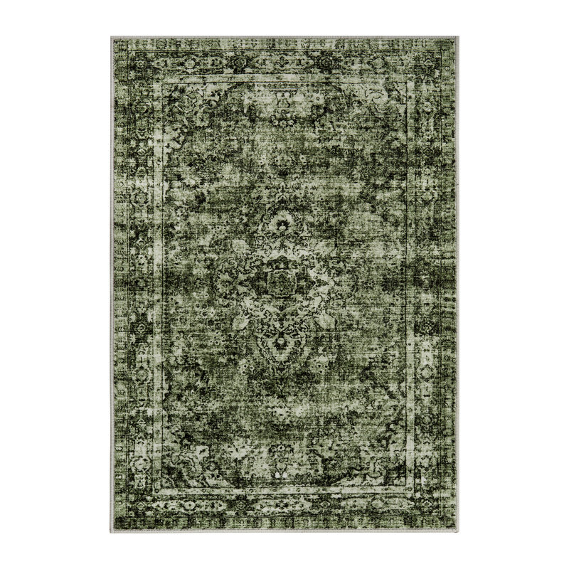 Soft Washable Boho Area Rug for Living Room – Modern Short Pile Vintage Carpet, Durable, Non-Slip – Beige – Large 80x150cm – Germany Specification