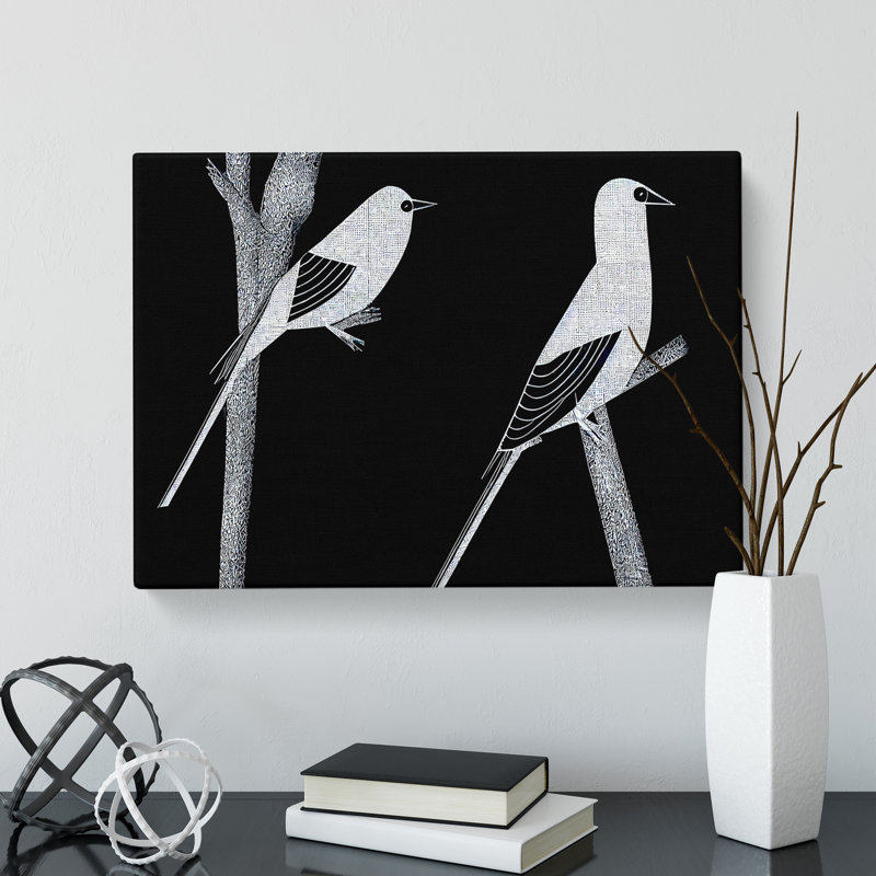 Thrilling Birds - Wrapped Canvas Print, 50cm H x 76cm W x 3cm D
