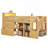 Wood Low Loft Bed with Stairs-1978740945