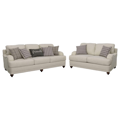 Shulem 2-piece Upholstered Sofa Set Light Grey