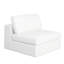 Fauteuil modulaire sans accoudoirs, blanc brume moelleux, structure en bois massif de 41 pouces Lipi