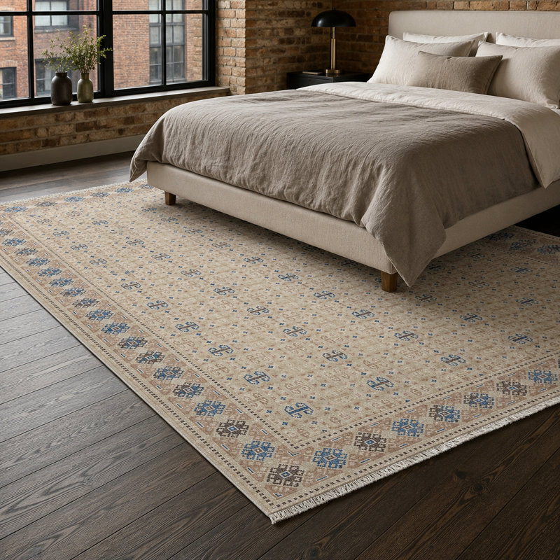Oriental Cotton and Chenille Flatweave Area Rug, 200 x 300 cm