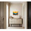 Décoration murale abstrait paysage montagnard abstrait avec montagnes et levers de soleil, cadre en bois massif, 16 po x 24 po
