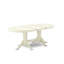L'ensemble de table de cuisine 5 pièces pour 4 personnes comprend une table de salle à manger ovale avec rallonge papillon et 4 chaises en bois massif, lin blanc-110542667