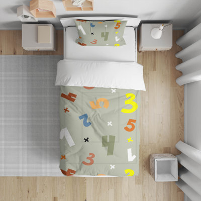 Numbers Colorized Decorative Lightweight Comforter Set