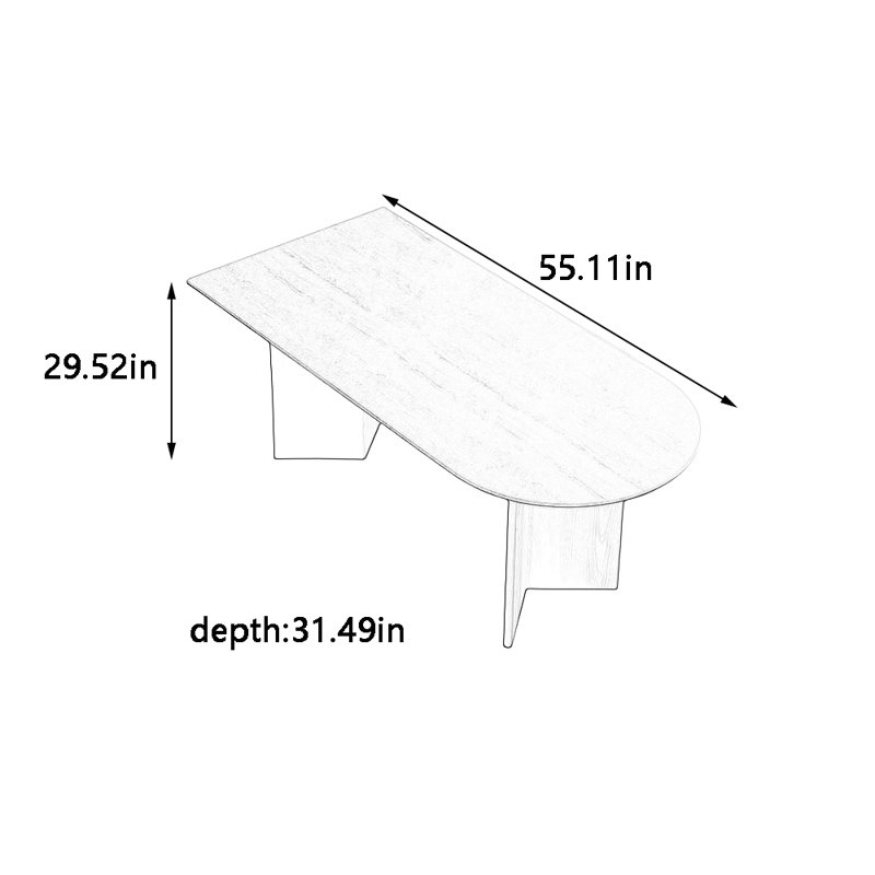 Table de salle à manger moderne, H 29,52 po x L 55,11 po x l 31,49 po, Brun