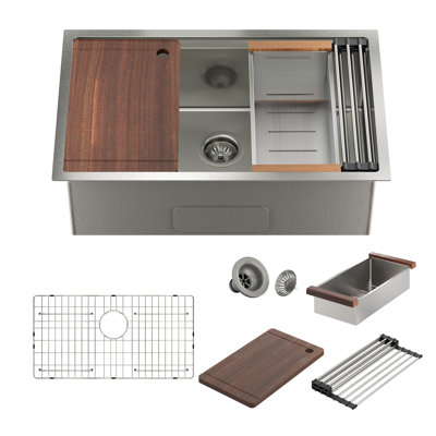 30" L x 19" W Single Bowl Stainless Steel Undermount Kitchen Sink