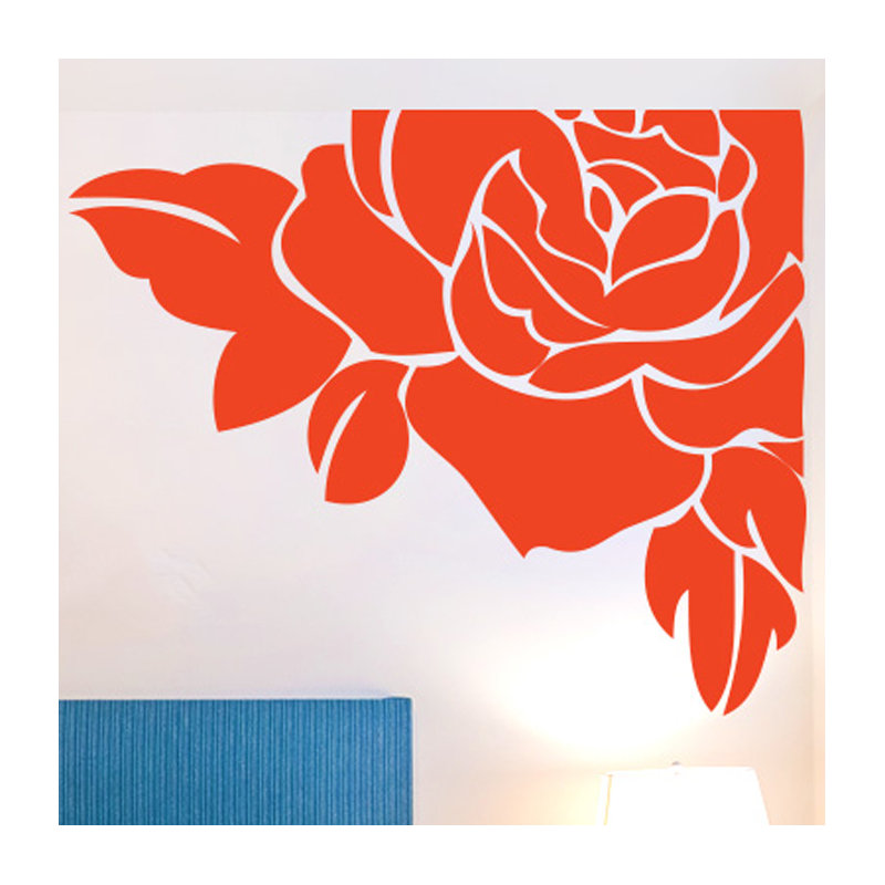 Plants & Flowers Non-Wall Damaging Wall Decal, Large, Orange