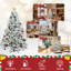 6 FT Flocked PE Pine Needle Christmas Tree | Pre-Lit Artificial Tree with Fairy Lights | Christmas Decoration Compatible | Dense Branches & Pine Cones Holiday Festive Tree-1965138257